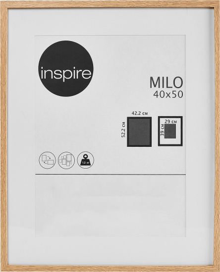 Рамка с паспарту Inspire Milo 40x50 см цвет дуб