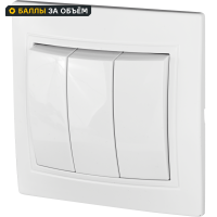 Выключатель встраиваемый Таймыр 3 клавиши цвет белый