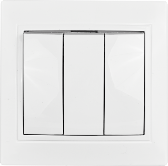Выключатель встраиваемый Таймыр 3 клавиши цвет белый