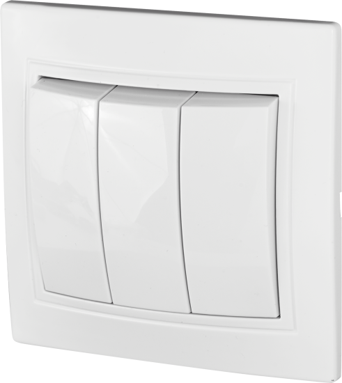 Выключатель встраиваемый Таймыр 3 клавиши цвет белый