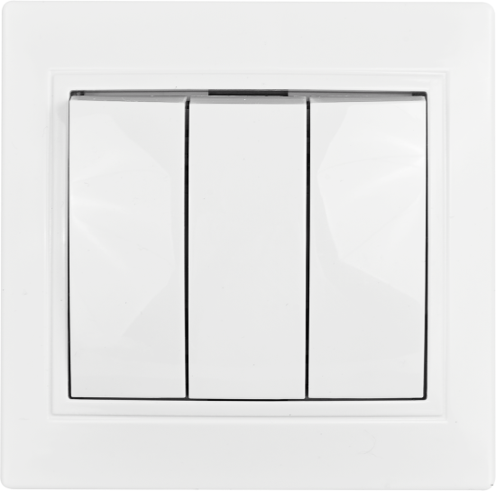 Выключатель встраиваемый Таймыр 3 клавиши цвет белый