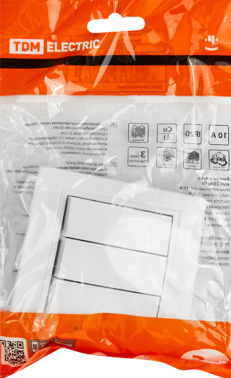 Выключатель встраиваемый Таймыр 3 клавиши цвет белый