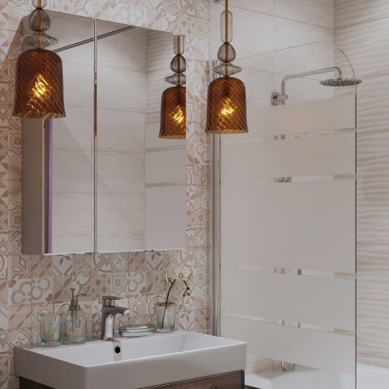 Плитка настенная Шахтинская Плитка Пазолини 25x40 см 1.4 м² глянцевая цвет бежевый геометрия