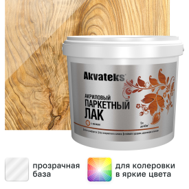 Лак паркетный Akvateks акриловый глянцевый бесцветный 5 л