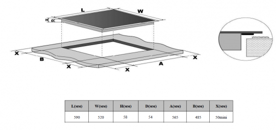 Индукционная варочная панель Weissgauff HI 632 BSC 59 см 4 конфорки цвет черный