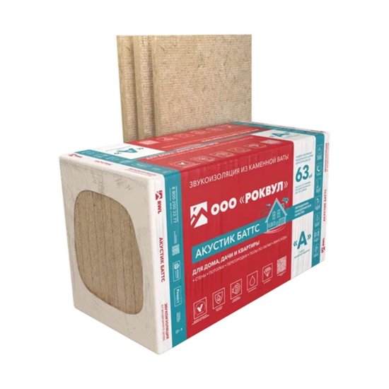 Шумоизоляция Роквул Акустик Баттс 100х600х1000 мм 3 кв.м