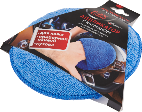 Салфетка для ухода за авто Fox Chemie LMF35 14.5x14.5 см, с карманом