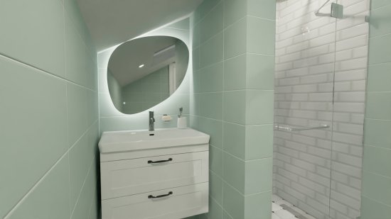 Зеркало для ванной Omega Glass Дижон SD58 60x85 см асимметричное с подсветкой