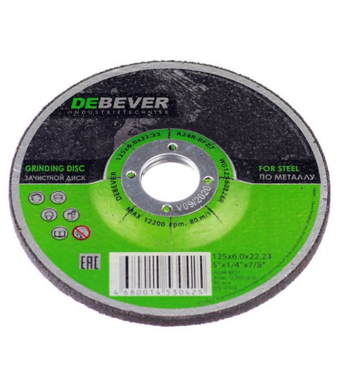 Круг зачистной по металлу Debever 125х22х6 мм (WG12560228R/30425)
