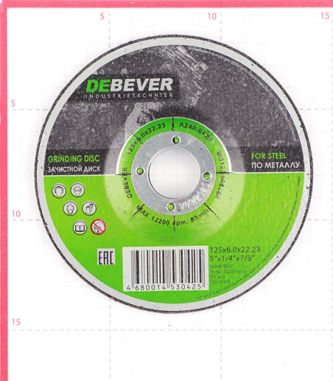 Круг зачистной по металлу Debever 125х22х6 мм (WG12560228R/30425)