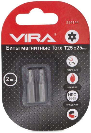 Бита магнитная Vira 554144 T25x25 мм, 2 шт.