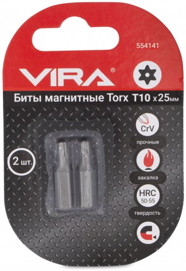 Бита магнитная Vira 554141 T10x25 мм, 2 шт.