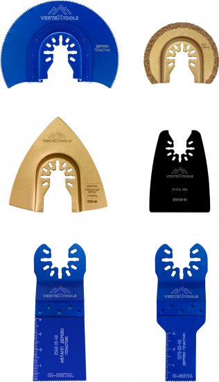 Набор насадок для реноватора быстросъемная Vertextools 2550-6, 6 шт.