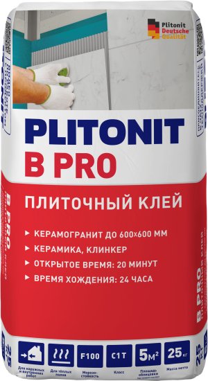 Клей для плитки Plitonit B Pro 25 кг