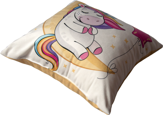 Декоративная подушка Seasons Единорог 40x40 см цвет бело-розово-желтый