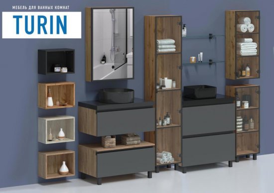 Шкаф зеркальный подвесной Турин-60F 60x90 см цвет дуб вотан