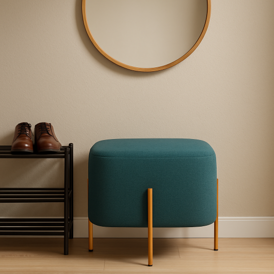 Пуф хлопок Эрик сине-зеленый 42x45 см