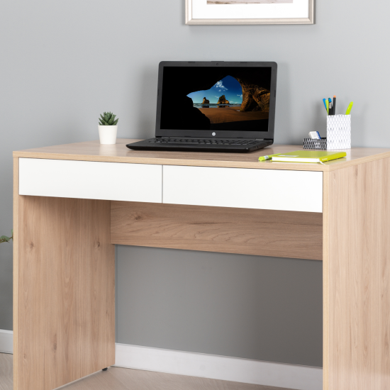 Стол компьютерный 2 ящика 98.2x75.3x56.2 см ЛДСП цвет дуб гикори ящики белые