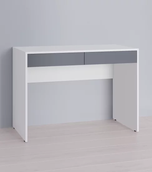 Стол компьютерный 2 ящика 98.2x75.3x56.2 см ЛДСП цвет белый ящики графит