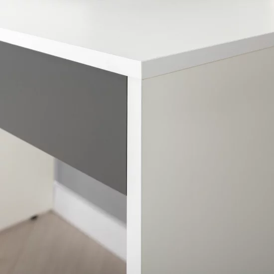 Стол компьютерный 2 ящика 98.2x75.3x56.2 см ЛДСП цвет белый ящики графит