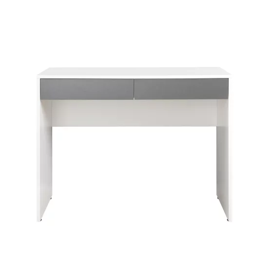 Стол компьютерный 2 ящика 98.2x75.3x56.2 см ЛДСП цвет белый ящики графит