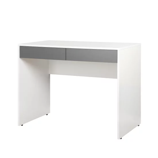 Стол компьютерный 2 ящика 98.2x75.3x56.2 см ЛДСП цвет белый ящики графит