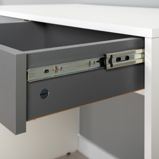 Стол компьютерный 2 ящика 98.2x75.3x56.2 см ЛДСП цвет белый ящики графит