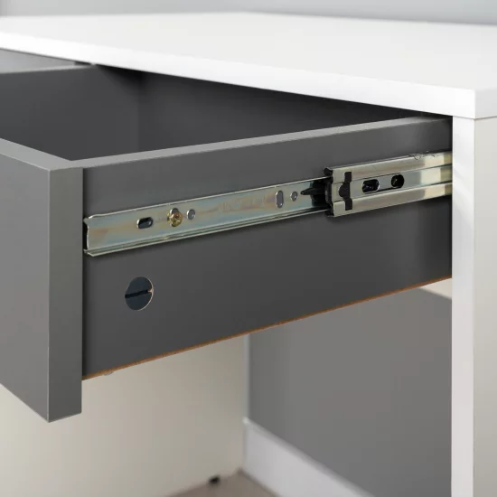 Стол компьютерный 2 ящика 98.2x75.3x56.2 см ЛДСП цвет белый ящики графит