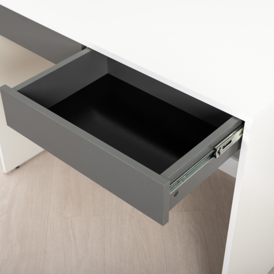 Стол компьютерный 2 ящика 98.2x75.3x56.2 см ЛДСП цвет белый ящики графит