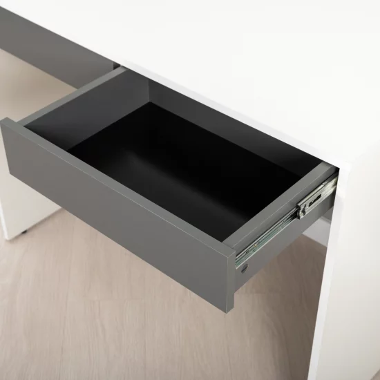 Стол компьютерный 2 ящика 98.2x75.3x56.2 см ЛДСП цвет белый ящики графит