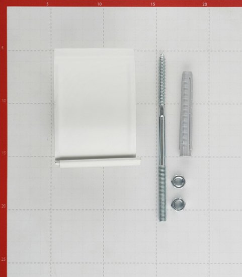 Кронштейн хомут труб Grand Line металлический на кирпичную стену d90 мм белый RAL 9003 с крепежом