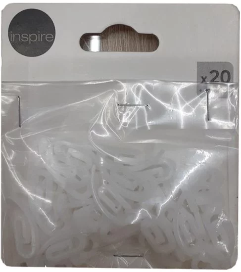 Глайдер и стопор для штор Inspire Квадро 2 см цвет белый 22 шт