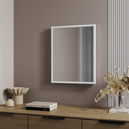 Зеркало декоративное Inspire Basic прямоугольное 40x50 см мдф цвет белый