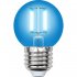 Светодиодная лампа Uniel LED-G45-5W/BLUE/E27 GLA02BL