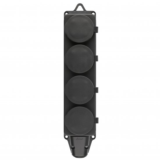 Колодка для удлинителя Duwi 4 розетки с заземлением 3680 Вт цвет черный