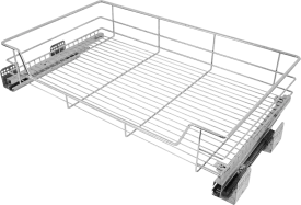 Корзина с выдвижным механизмом Jet 76x41x13 см цвет хром