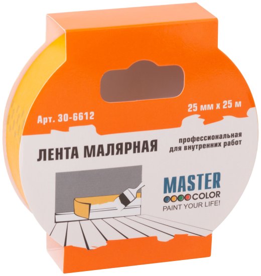 Лента малярная Master Color 25 мм х 25 м цвет желтый