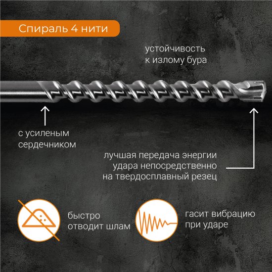 Бур по бетону SDS-max Rage 32x920 мм